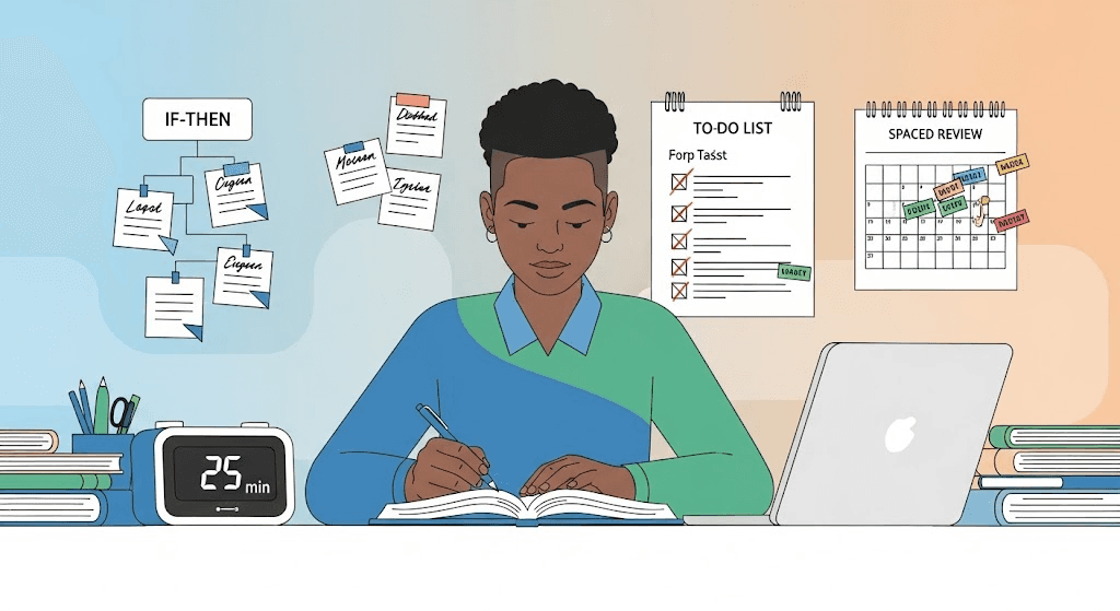 Student using science-backed study methods